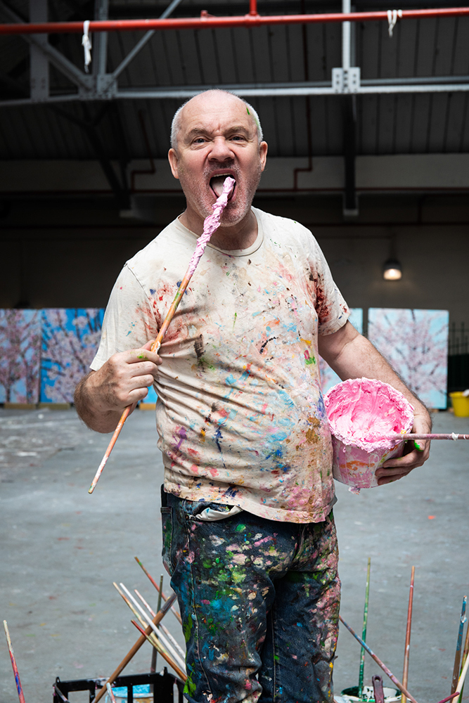 Damian Hirst, British contemporary artist art collector, entrepreneur, photographed in his Soho, Studio in London, United Kingdom