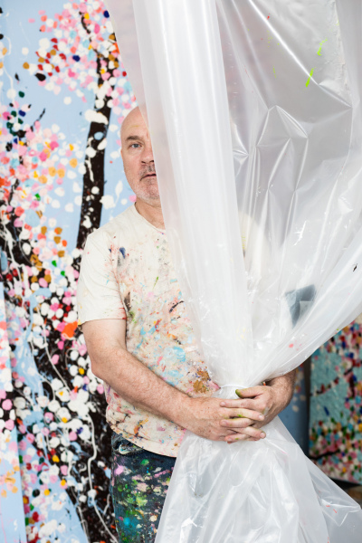 Damian Hirst, British contemporary artist art collector, entrepreneur, photographed in his Soho, Studio in London, United Kingdom