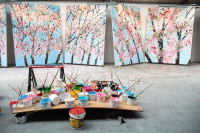 Damian Hirst, British contemporary artist art collector, entrepreneur, photographed in his Soho, Studio in London, United Kingdom